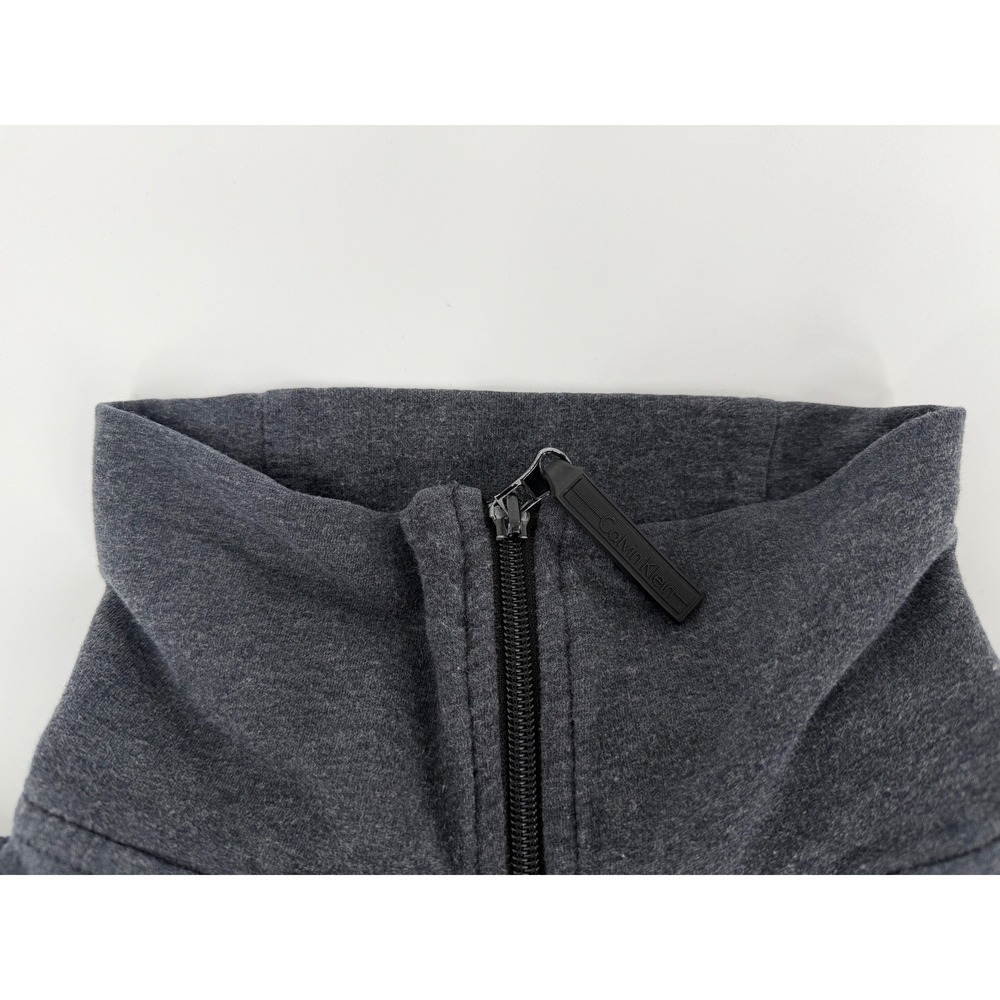 Calvin Klein Performance Ruched Full Zip Jacket Charcoal Grey Thumbholes Small - Picture 3 of 10